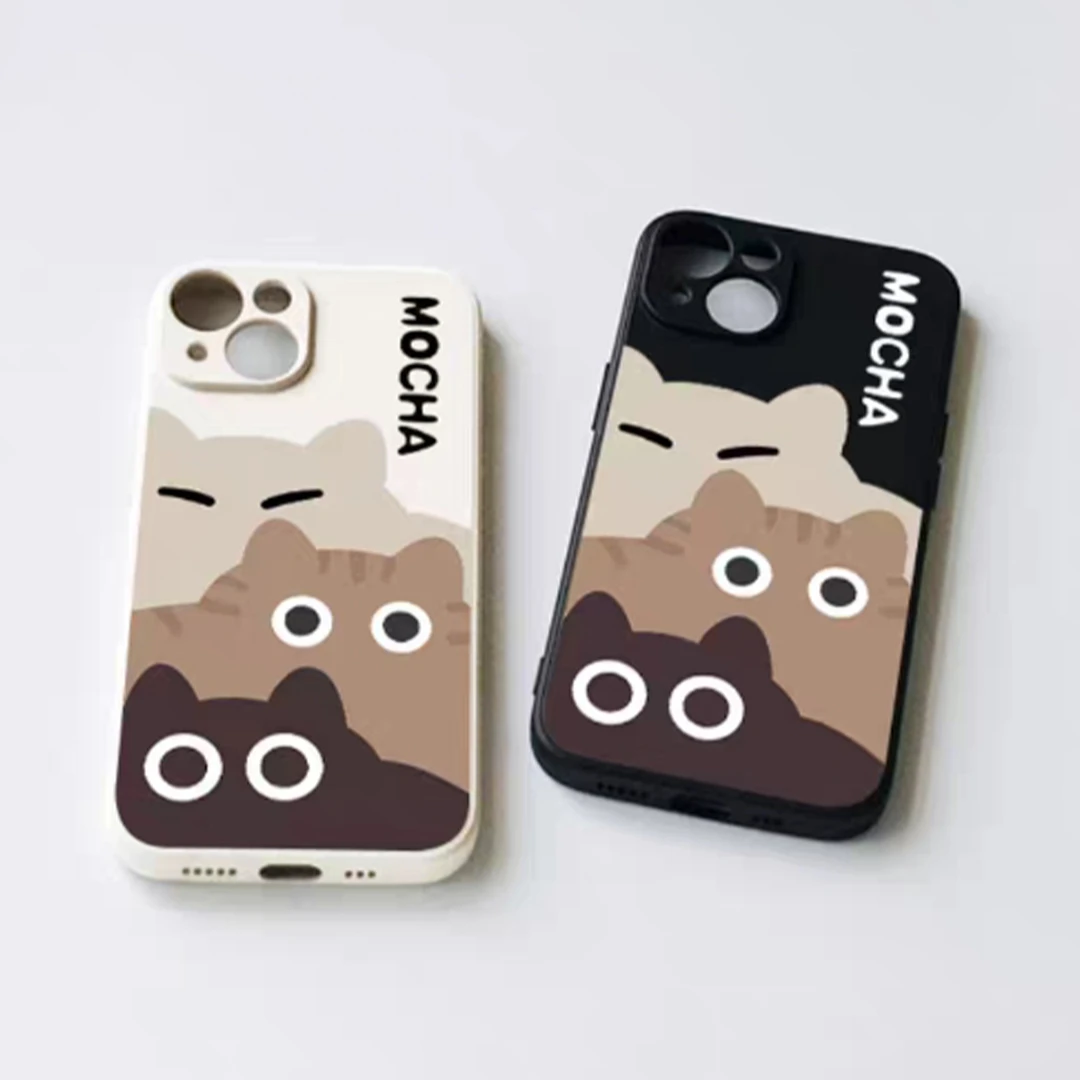 适用苹果/华为/OPPO/VIVO/小米可爱猫咪叠叠硅胶个性ins手机壳