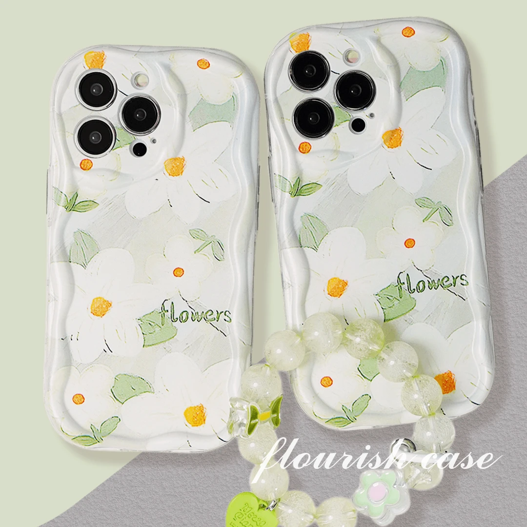 【苹果/华为/OPPO/VIVO/小米/荣耀】奶油壳白绿大花花网红ins手机壳