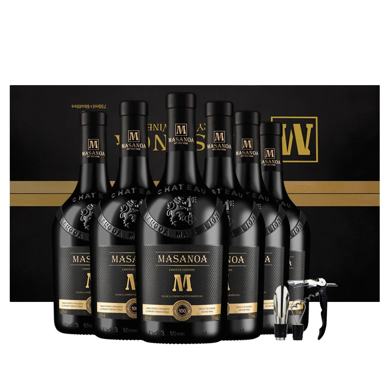 【中国生产】玛莎诺娅限量版干红葡萄酒14度红酒6支礼盒装750ml-A
