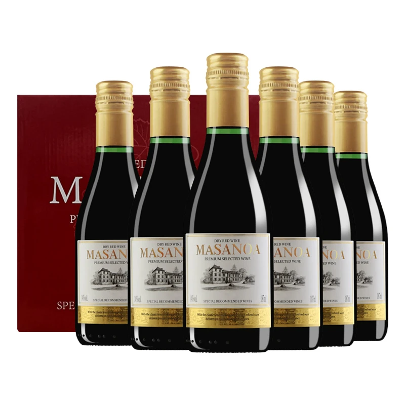 【中国生产】玛莎诺娅甄选干红葡萄酒14度红酒187ml*6瓶送礼日常-B