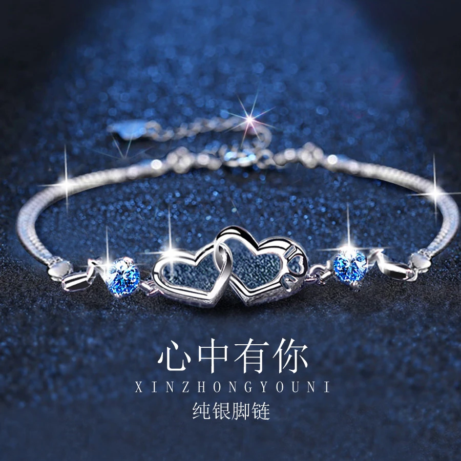 925银脚链 纯银脚链女2024最新款爆款学生足链送女朋友生日礼物