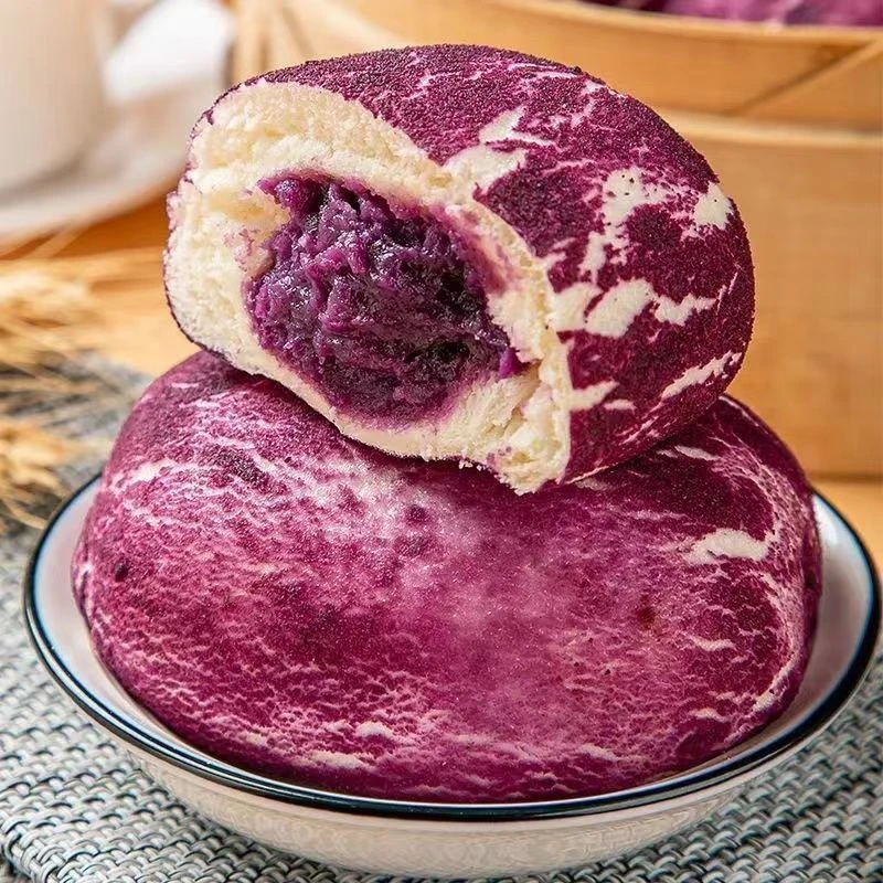 麦田喜奶香流心紫薯包480g手工馒头懒人速食6个装顺丰加热即食