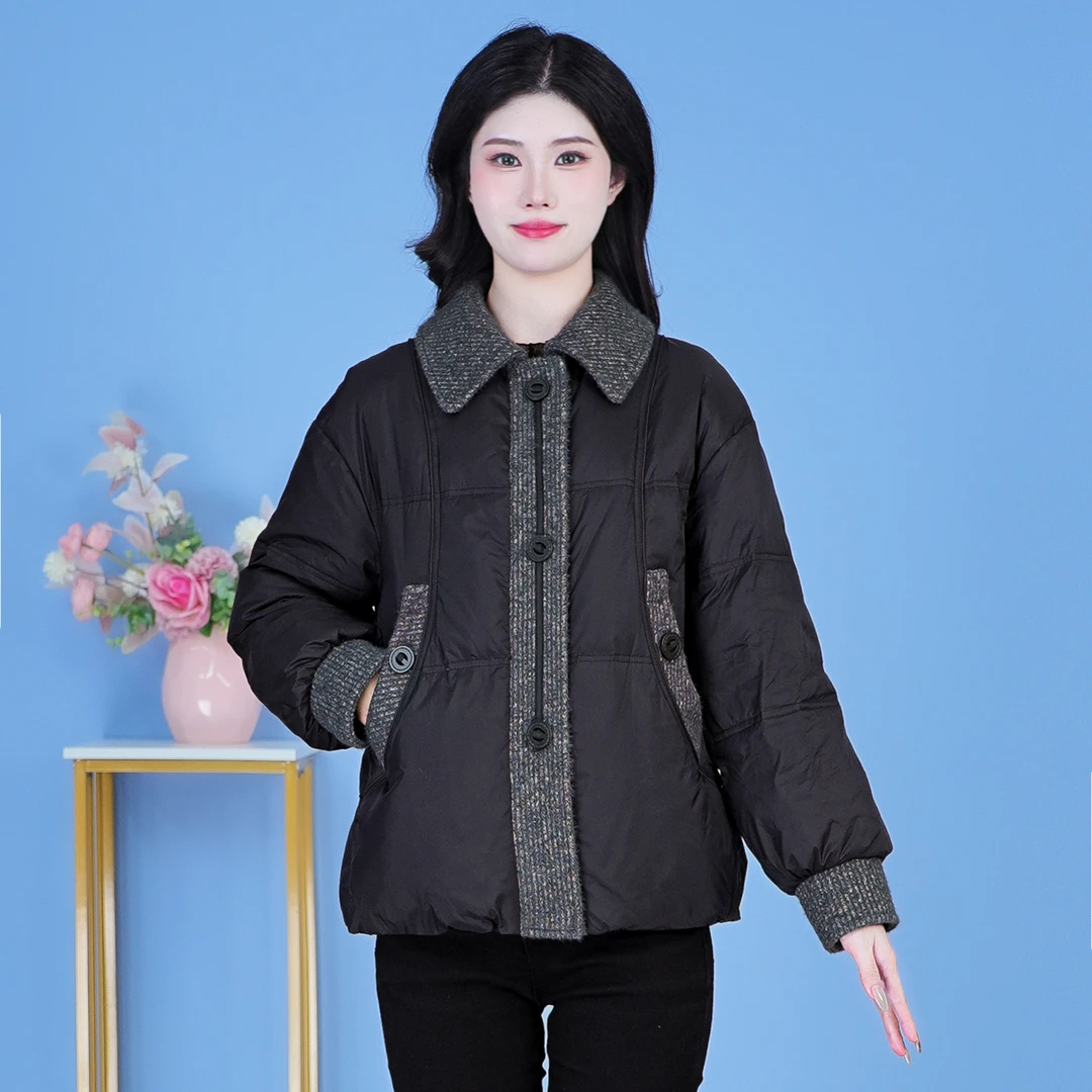 【SJYF3568】2024年秋冬新款时尚洋气宽松保暖加厚显瘦短款羽绒服
