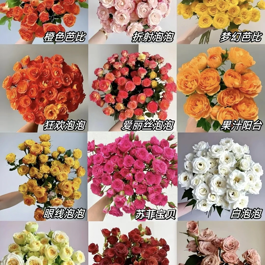 多头玫瑰泡泡   【深水醒花】