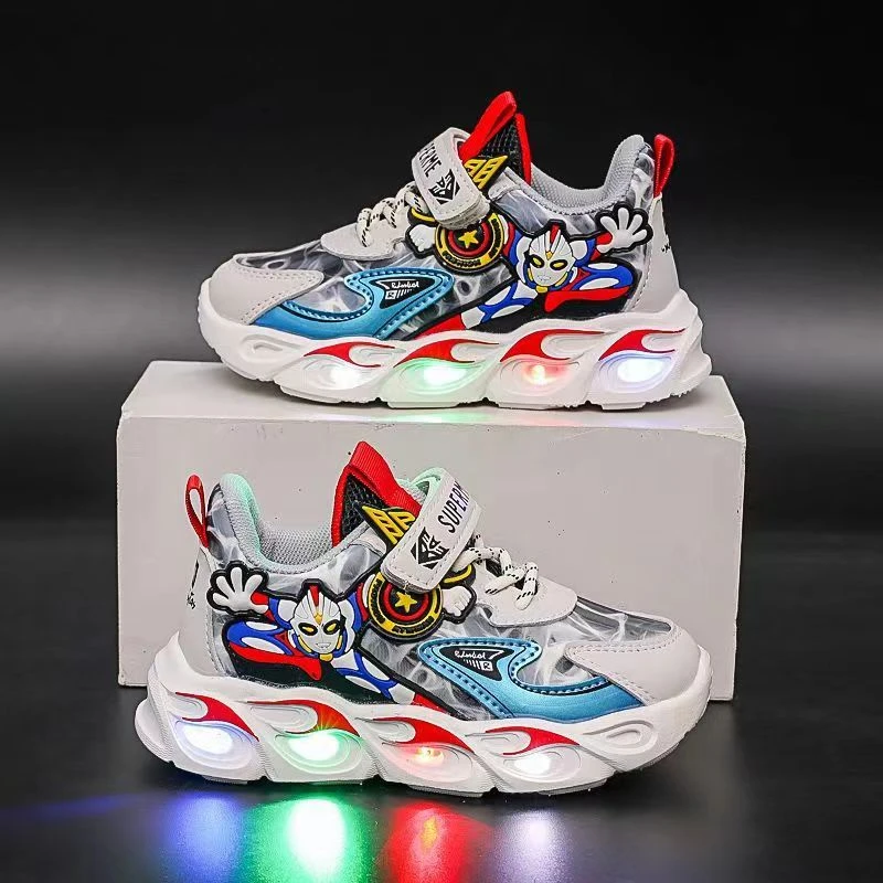 儿童鞋子春秋2023新款男童皮面亮光运动鞋软底防滑户外跑步休闲鞋