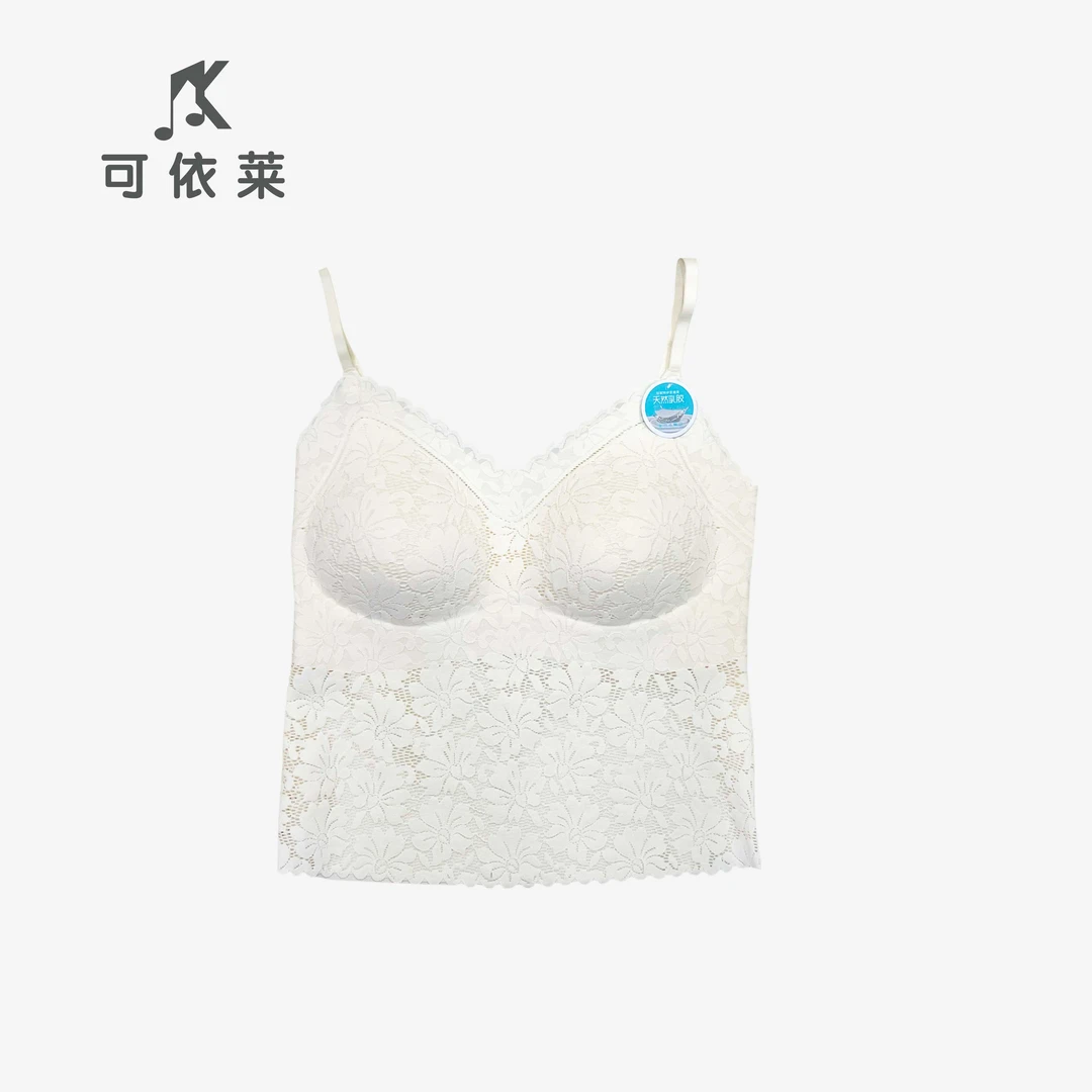 夏季女背心蕾丝勾花乳胶款4X1E0701