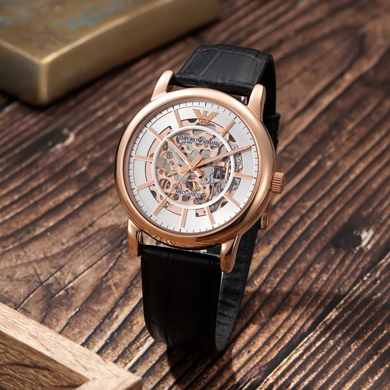 安普里奥·阿玛尼Emporio Armani黑色皮带透窗休闲商务时尚AR60007