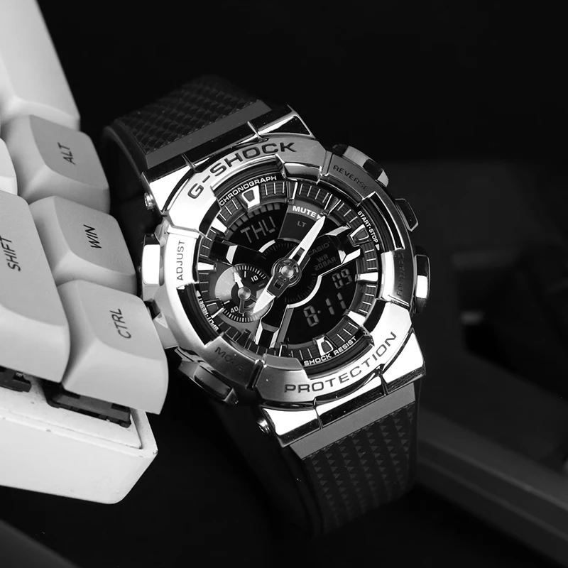 Casio/卡西欧手表男双显防水多功能运动手表小钢炮 GM-110-1A潮流