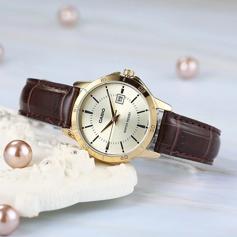 卡西欧CASIO手表文艺复古经典时尚气质石英女表LTP-V004GL-9A百搭