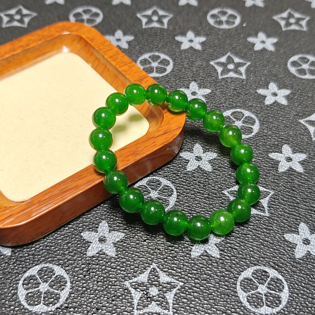 [停业清货]缅甸冰底辣绿手串10m手串-085-多样性发一