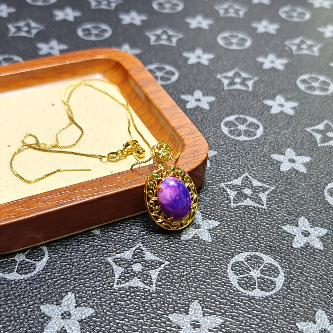 [停业清货]国风紫俱来蛋面吊坠-赠链-133-多样性发一