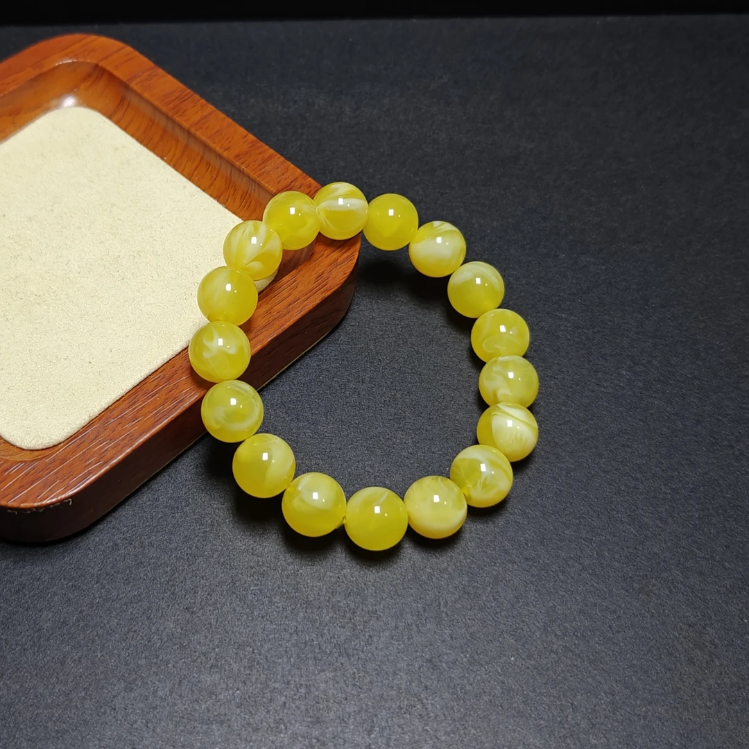 [停业清货]瓷白蜡蜜蜡11m手串-030-多样性发一