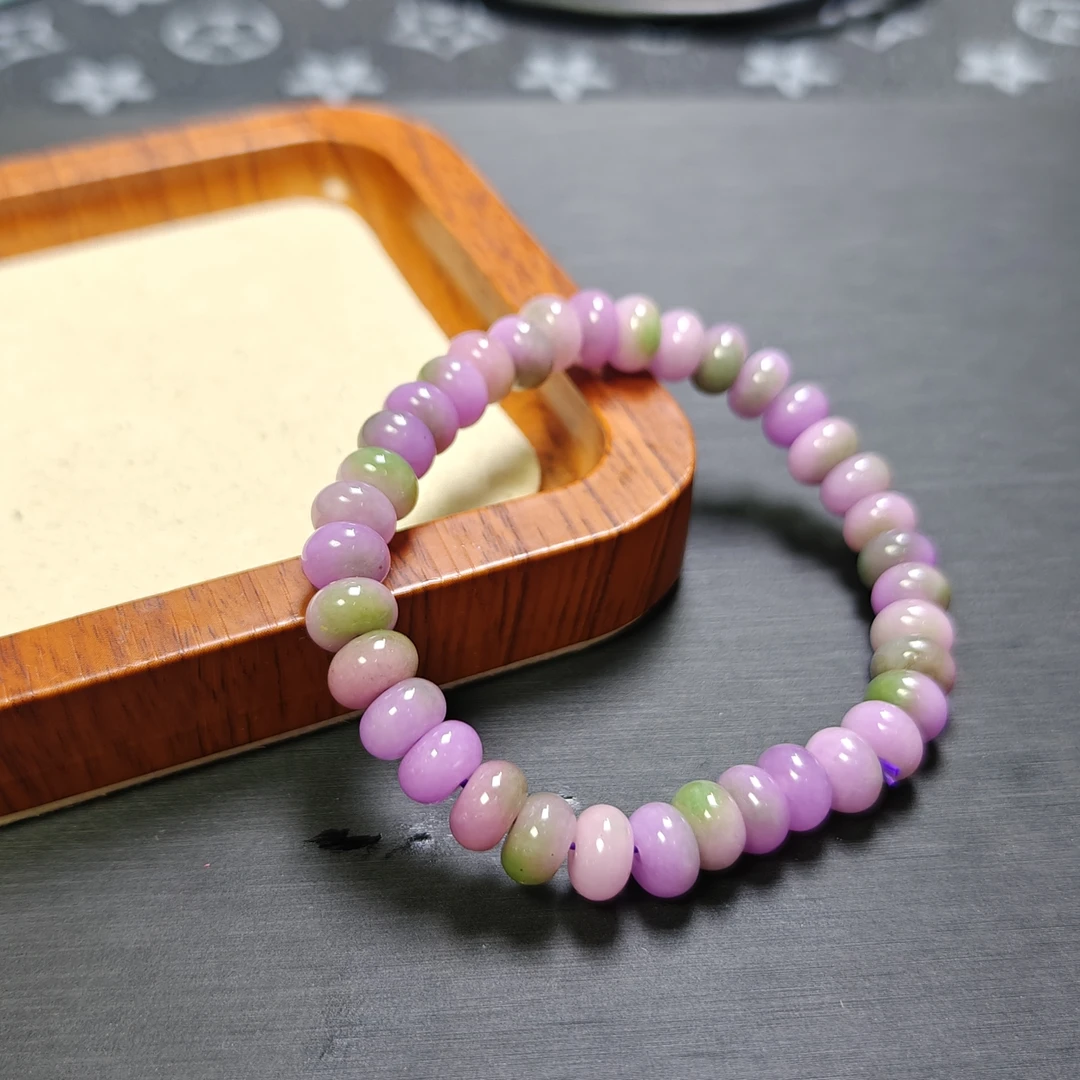 [停业清货]缅甸春带彩8m算盘珠手串-023