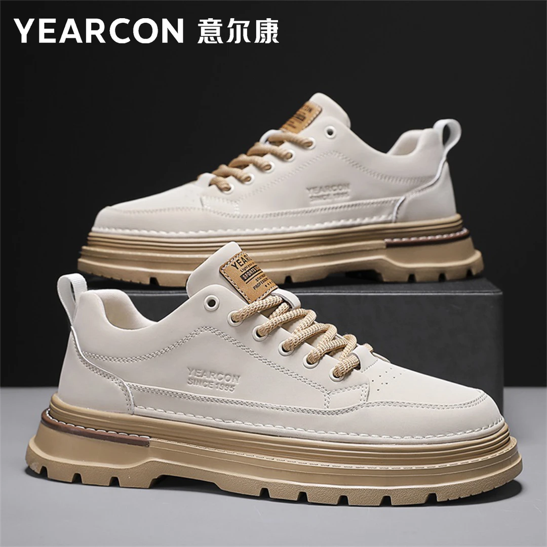 YEARCON/意尔康男士运动时尚百搭潮鞋防滑高帮秋季休闲板鞋4626