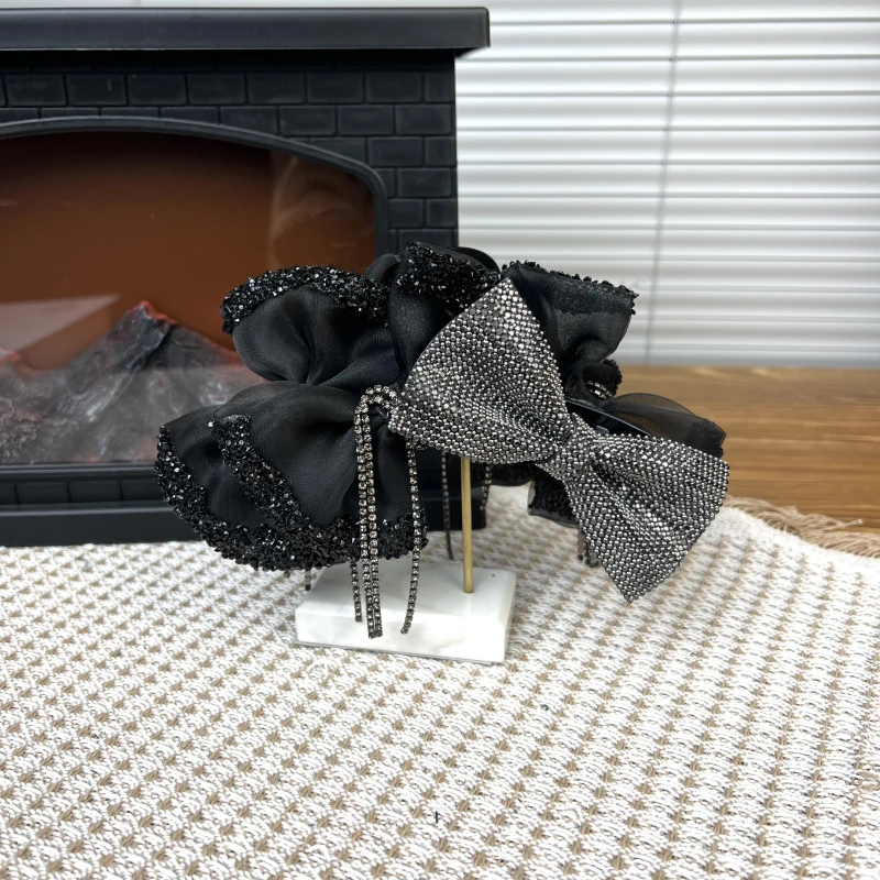 轻奢风网纱蝴蝶结抓夹精致优雅高级氛围感发饰抓夹鲨鱼夹