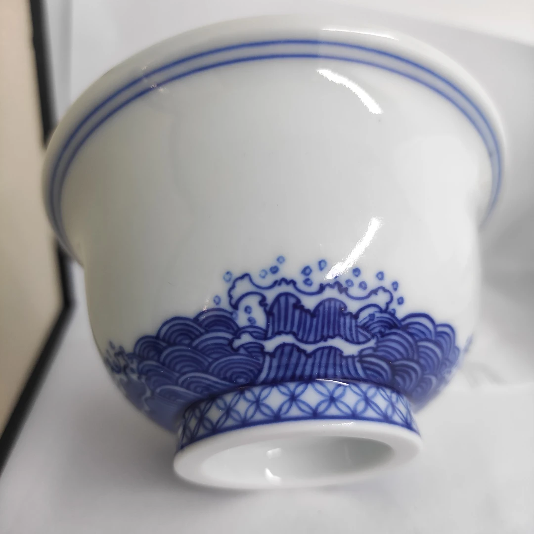 青花海浪纹压手杯100ml(包含五字以内定制费用)