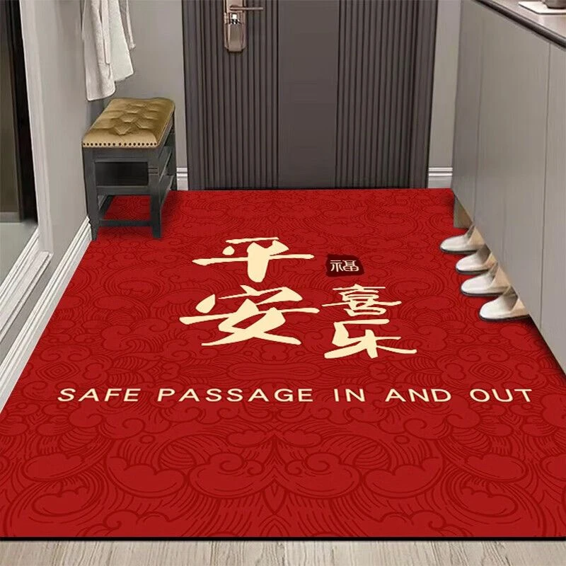 水晶绒喜庆地垫门垫家用防滑入户玄关门口进门蹭土脚垫子