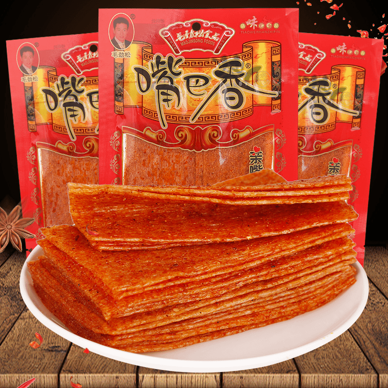 嘴巴香辣条儿时怀旧麻辣解馋零食小吃亲嘴片老式手撕大辣片嚼劲