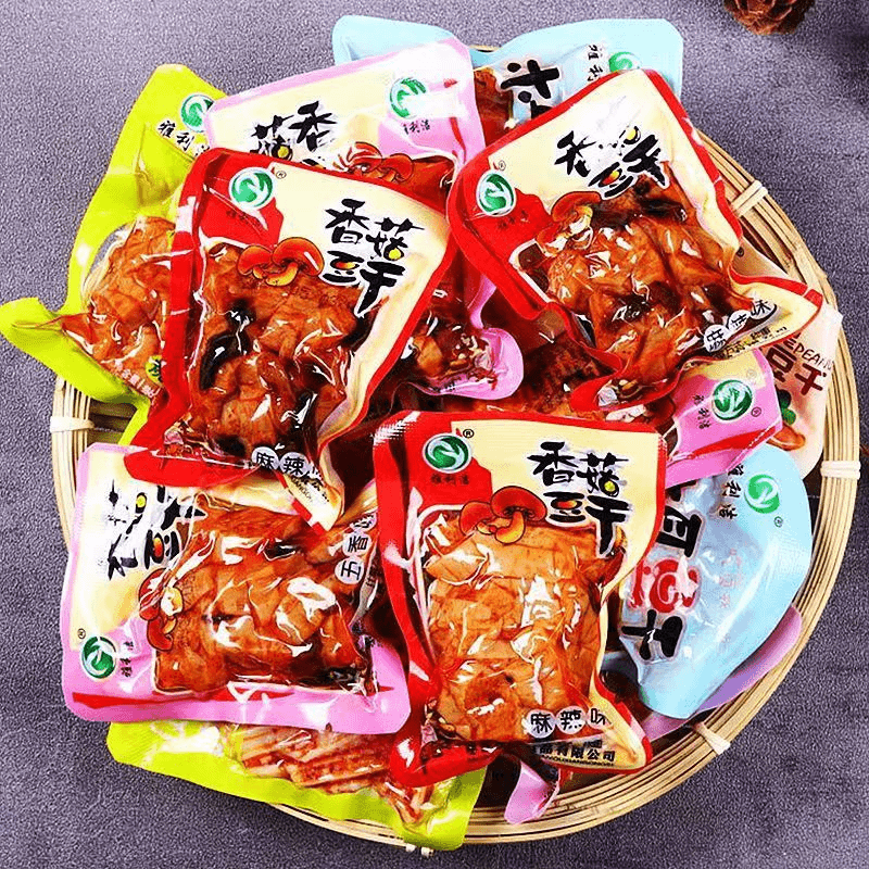香菇豆干零食香辣散装整箱五香休闲小吃食品麻辣小包装豆腐干批发