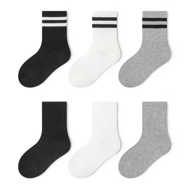 儿童袜子纯白中筒袜棉长筒袜男女童学生袜棉透气吸汗防臭儿童棉袜