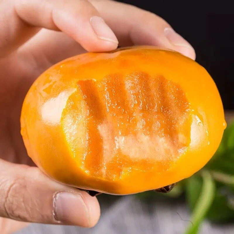 【削皮食用】阳丰脆柿子巧克力脆柿彩箱单果150g带箱五斤14-18枚