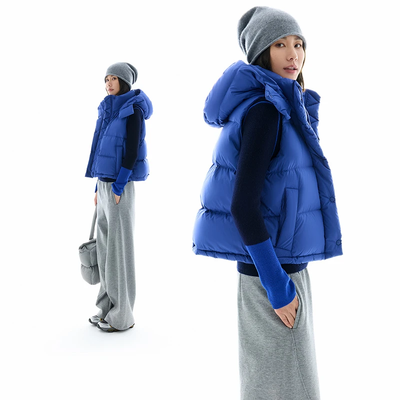 CLOUDSPACE/云上生活【轻羽马甲】可拆卸白鸭绒羽绒背心女2024冬