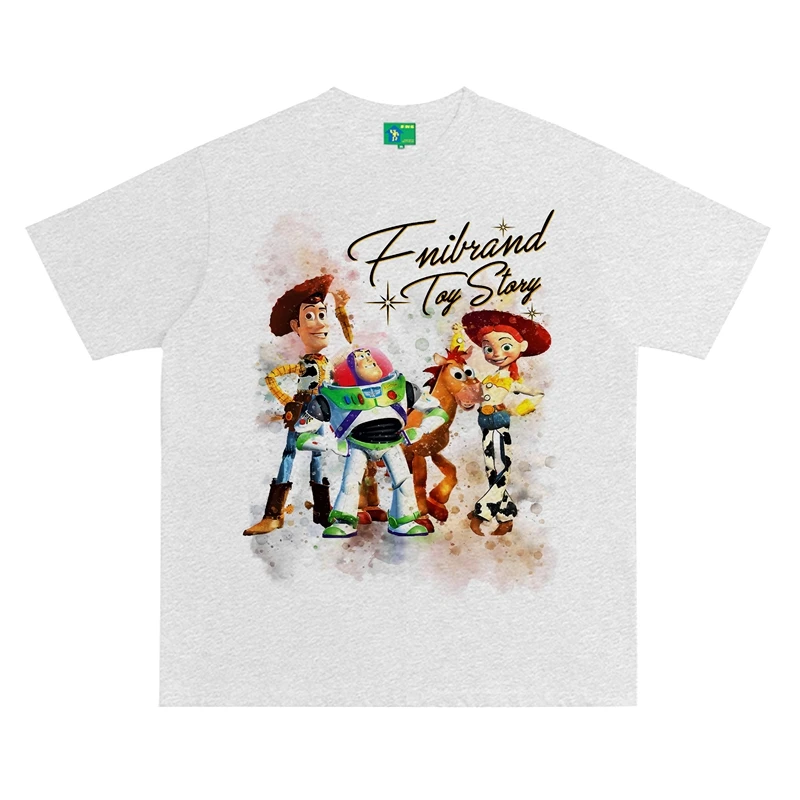 FNI国潮重磅纯棉（巴斯光年）男女同款t恤美式复古短袖上衣24新款