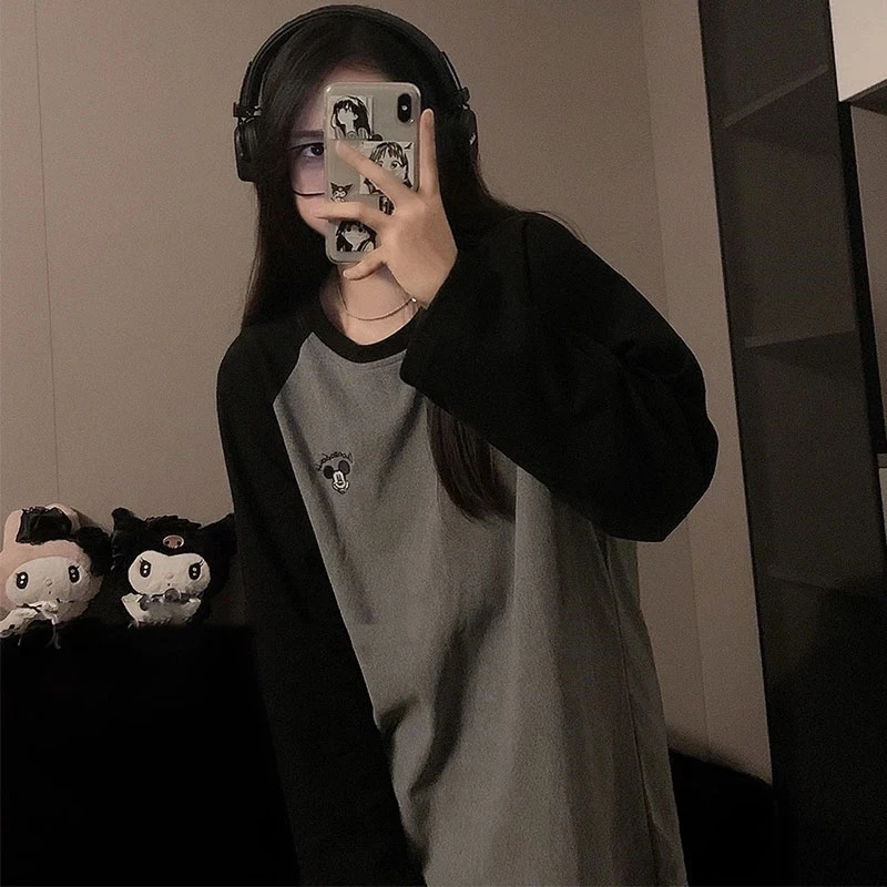 牛奶绒加厚睡衣圆领女长袖长裤冬季保暖韩版德绒插肩米奇两件套装