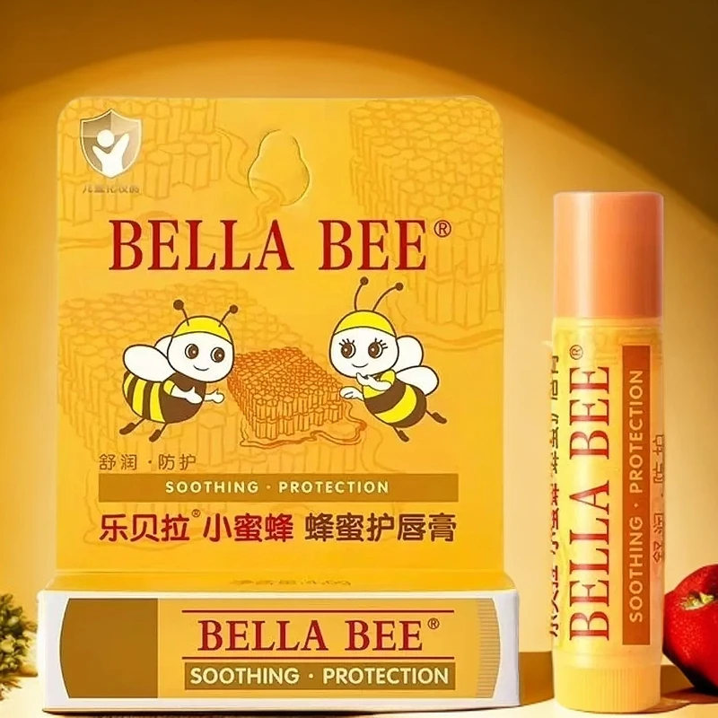 乐贝拉小蜜蜂润唇膏石榴红滋润秋冬滋养无色润护