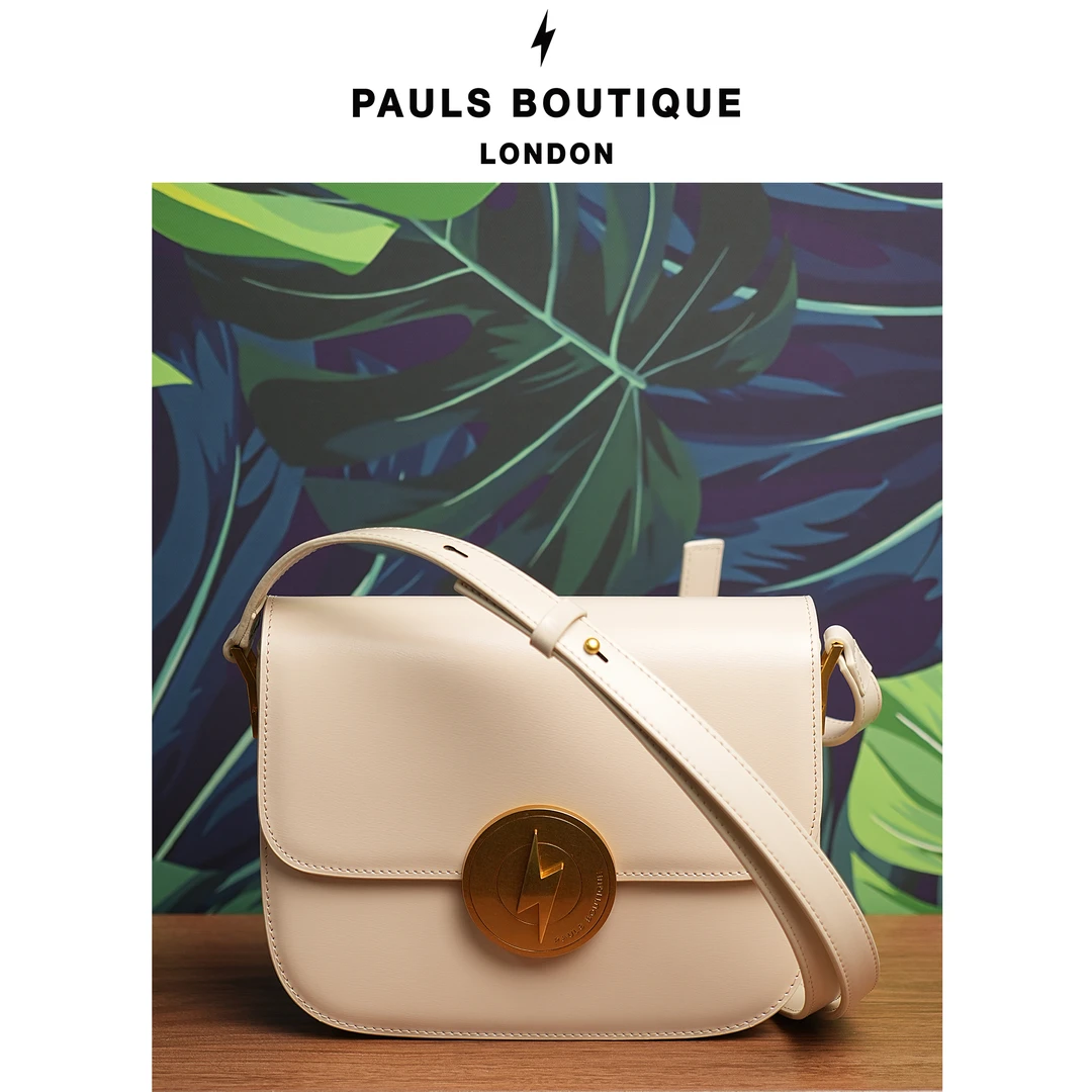 PAULS BOUTIQUE真皮豆腐包2023新款小众设计牛皮包斜挎小方包P829