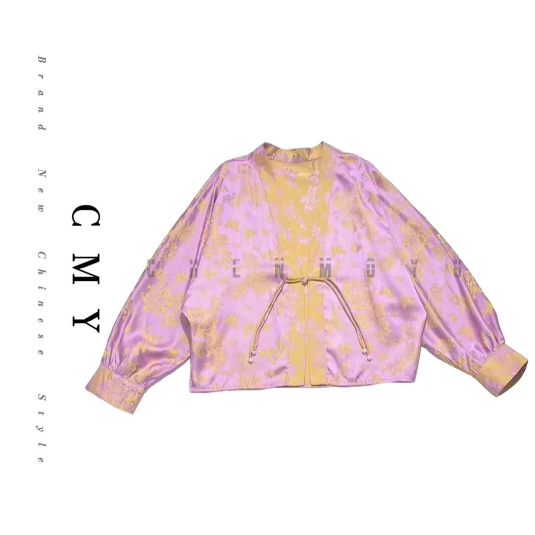 【粉色蝶恋花】-深圳品质小众设计新中式中国风上衣女外套-111011