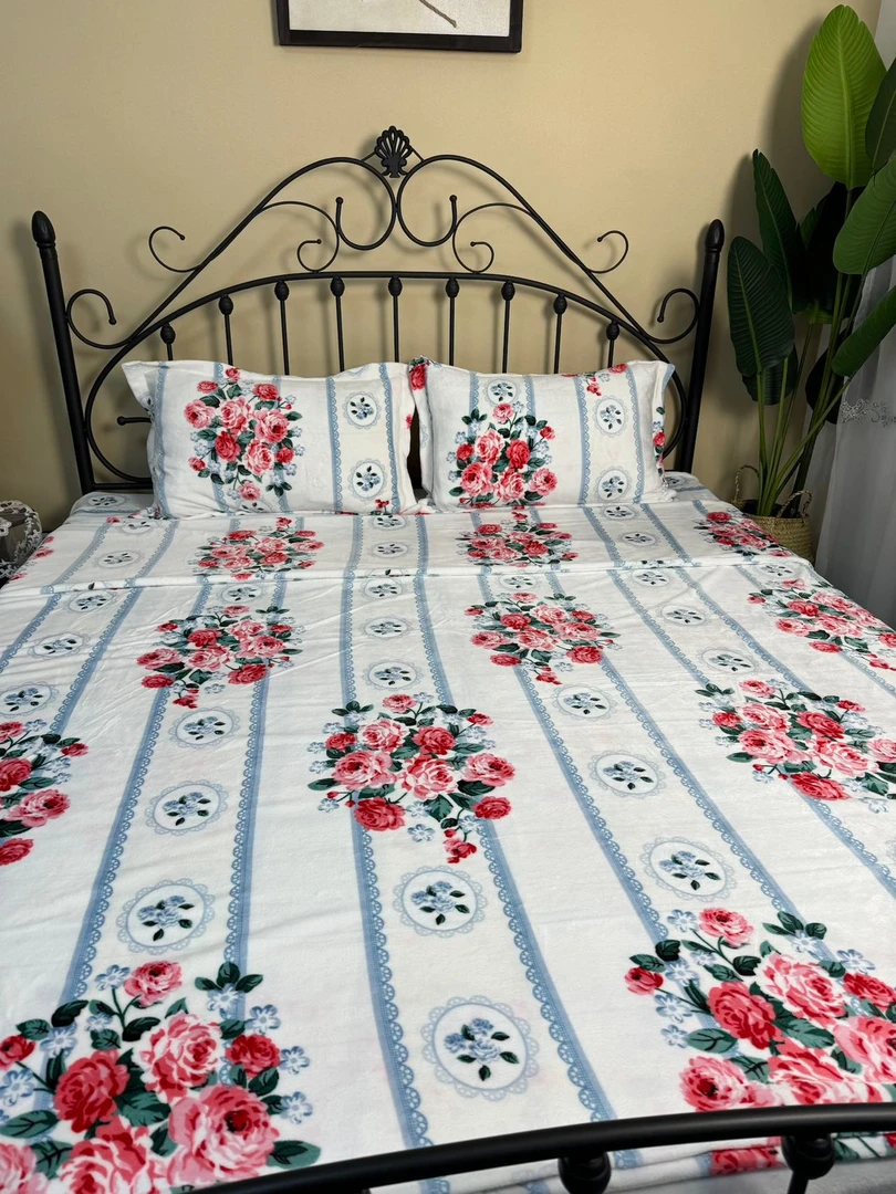 【UZ OYUM】玫瑰花牛奶绒四件套双人加厚家用舒服超软新疆包邮