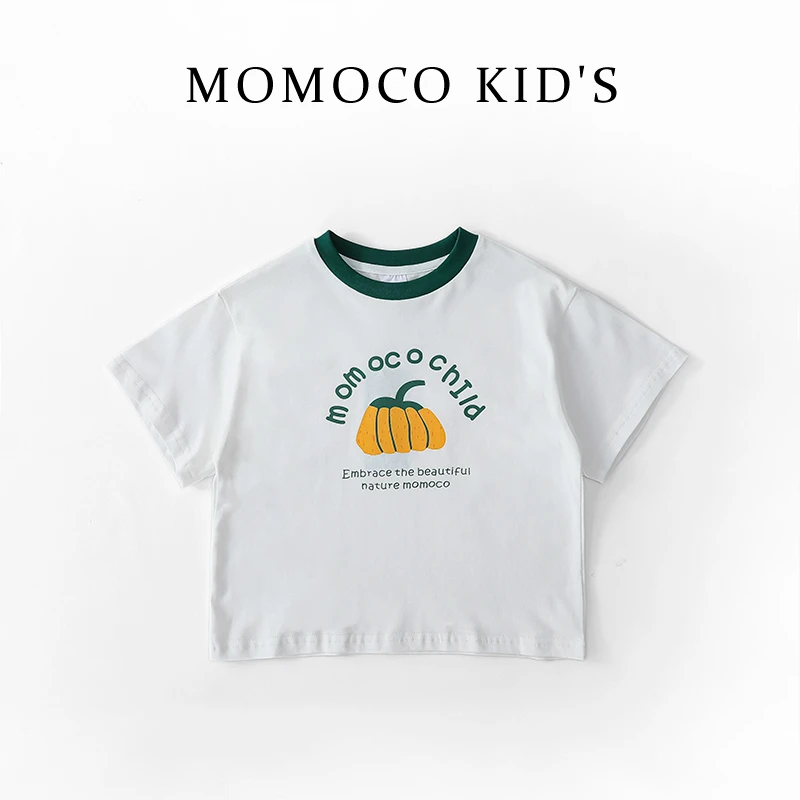 MOMOCO夏季儿童短袖T恤宽松百搭男女童小南瓜半袖上衣75280235009