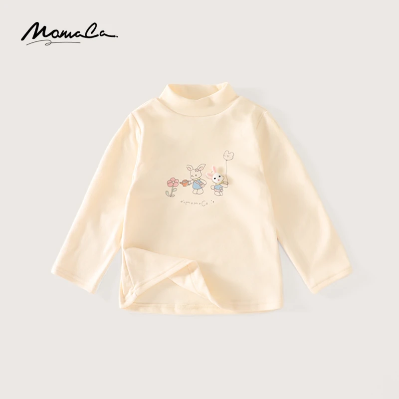 MOMOCO冬季新款女童内搭可爱小兔子德绒打底衫75880239003