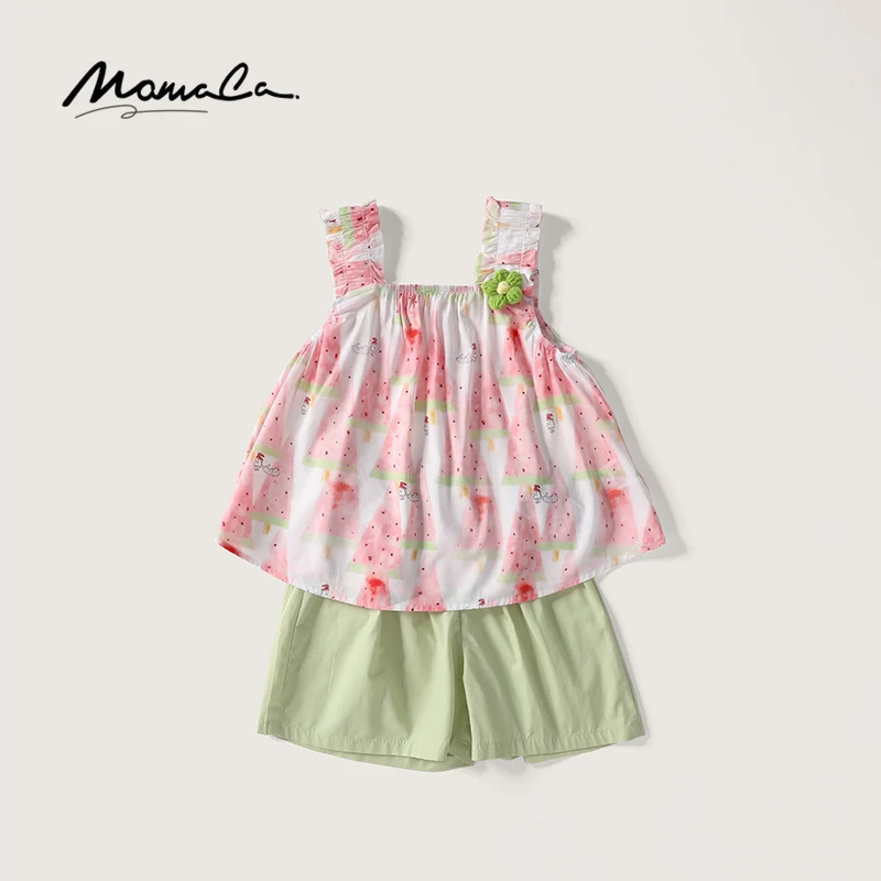 MOMOCO女童2024夏款可爱水果印花两件套75680580024