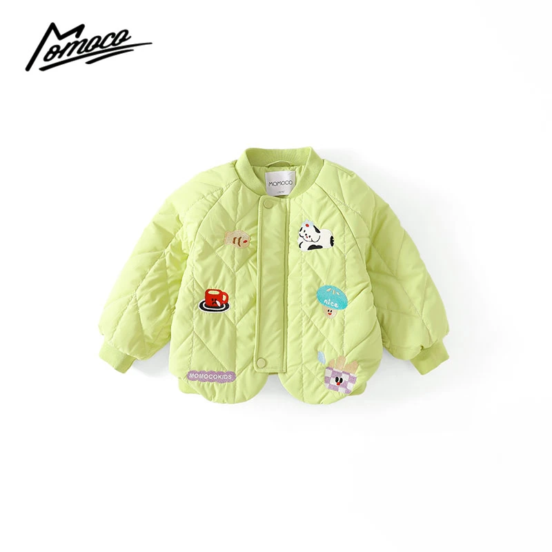 MOMOCO冬季新款男童时尚刺绣卡通加棉保暖外套75480125026
