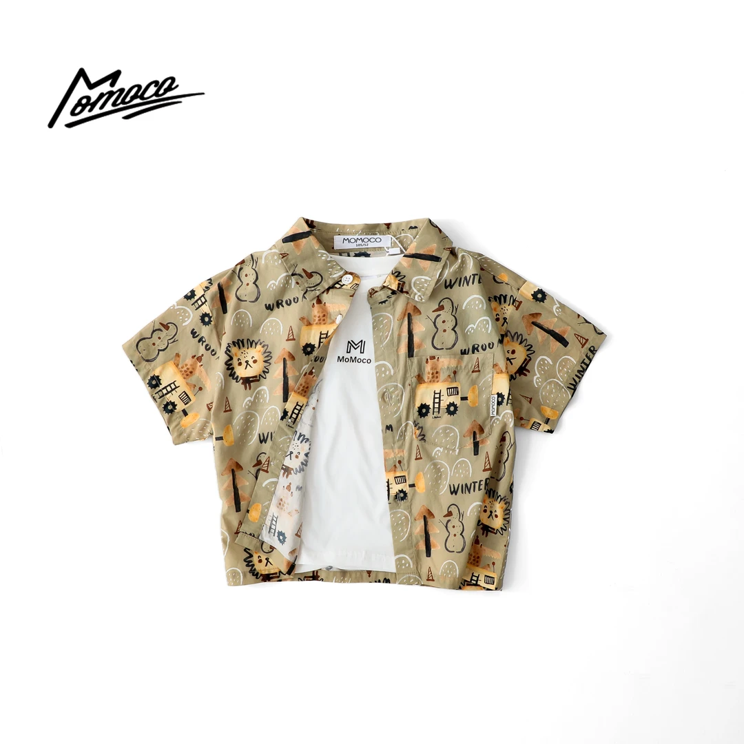 MOMOCO男童纯棉狮子满印两件套夏装儿童印花两件套75220580004