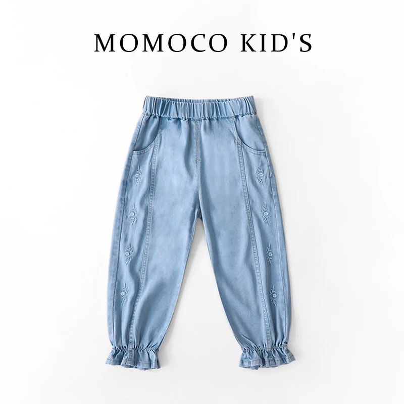 MOMOCO女童2024新款天丝牛仔薄款休闲裤75620368001