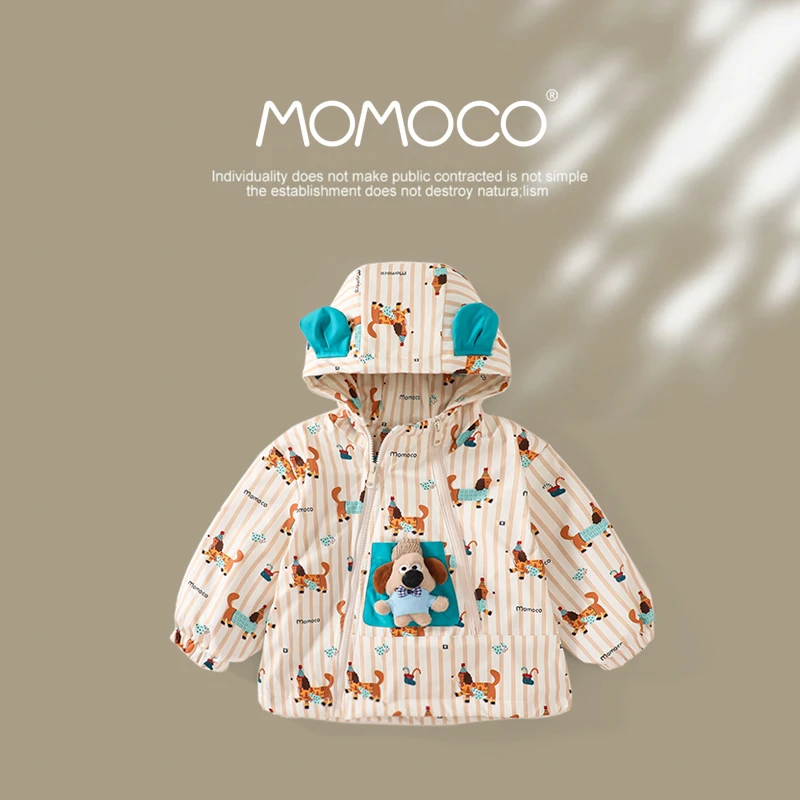 MOMOCO冬季儿童棉服满印卡通可爱熊玩偶男童女童外套75430107116