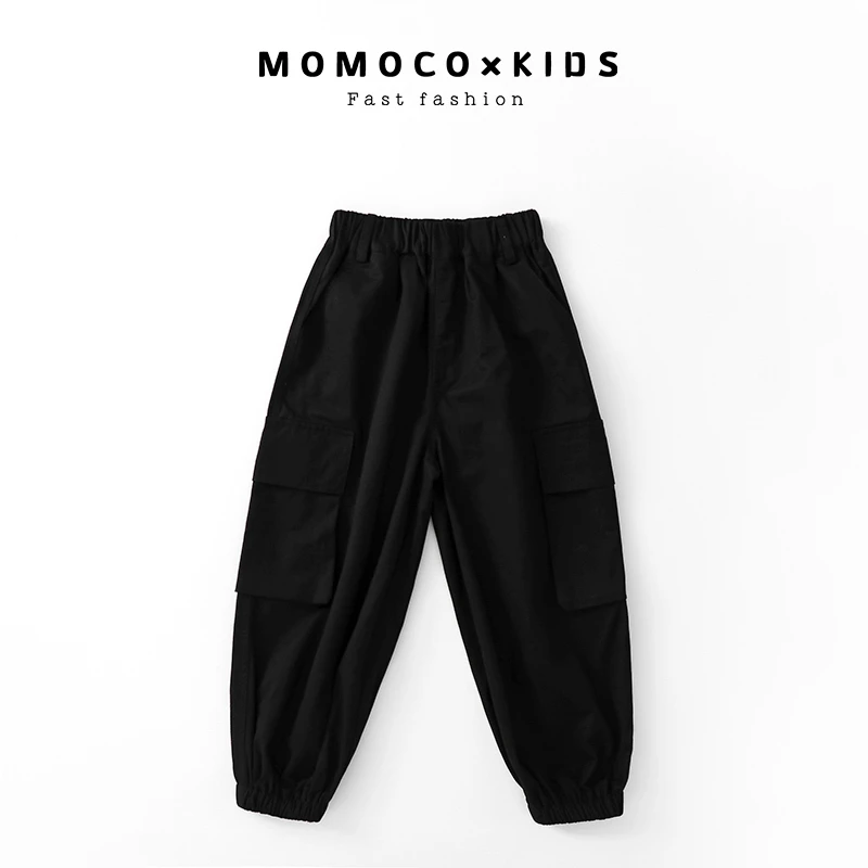 MOMOCO儿童春秋休闲裤男童时尚宽松百搭潮流工装长裤75180354006