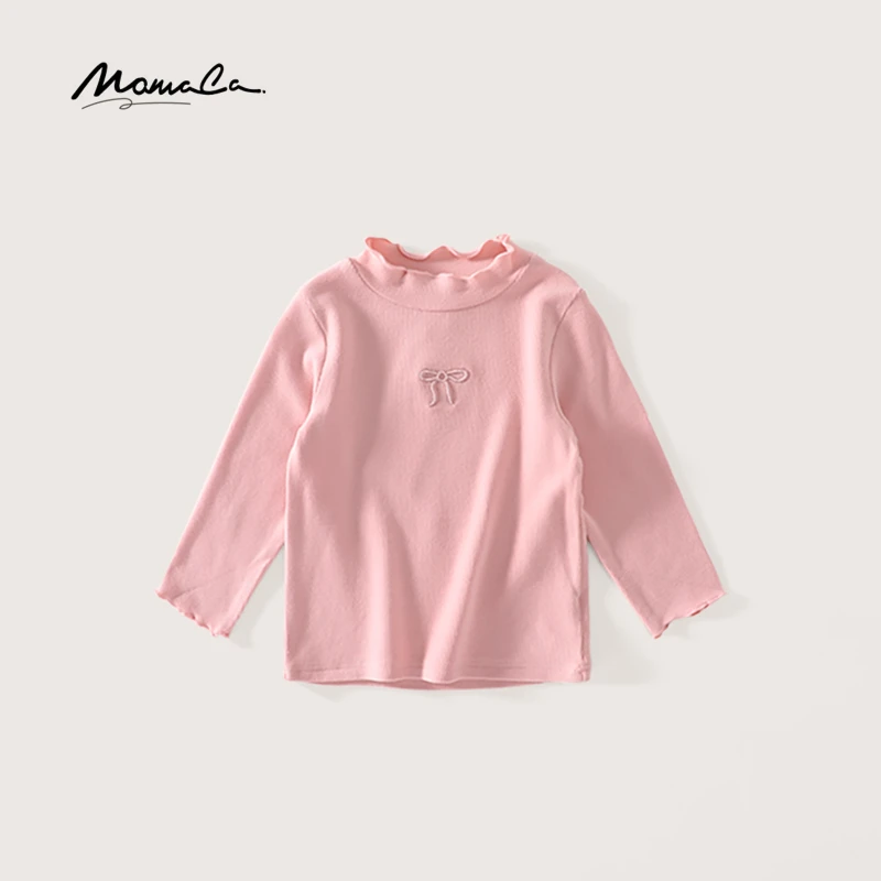 MOMOCO秋冬季新款女童韩版休闲蝴蝶结打底衫75830239010