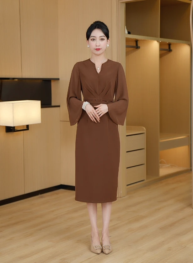 【古调优雅】 新款气质显瘦中长款连衣裙