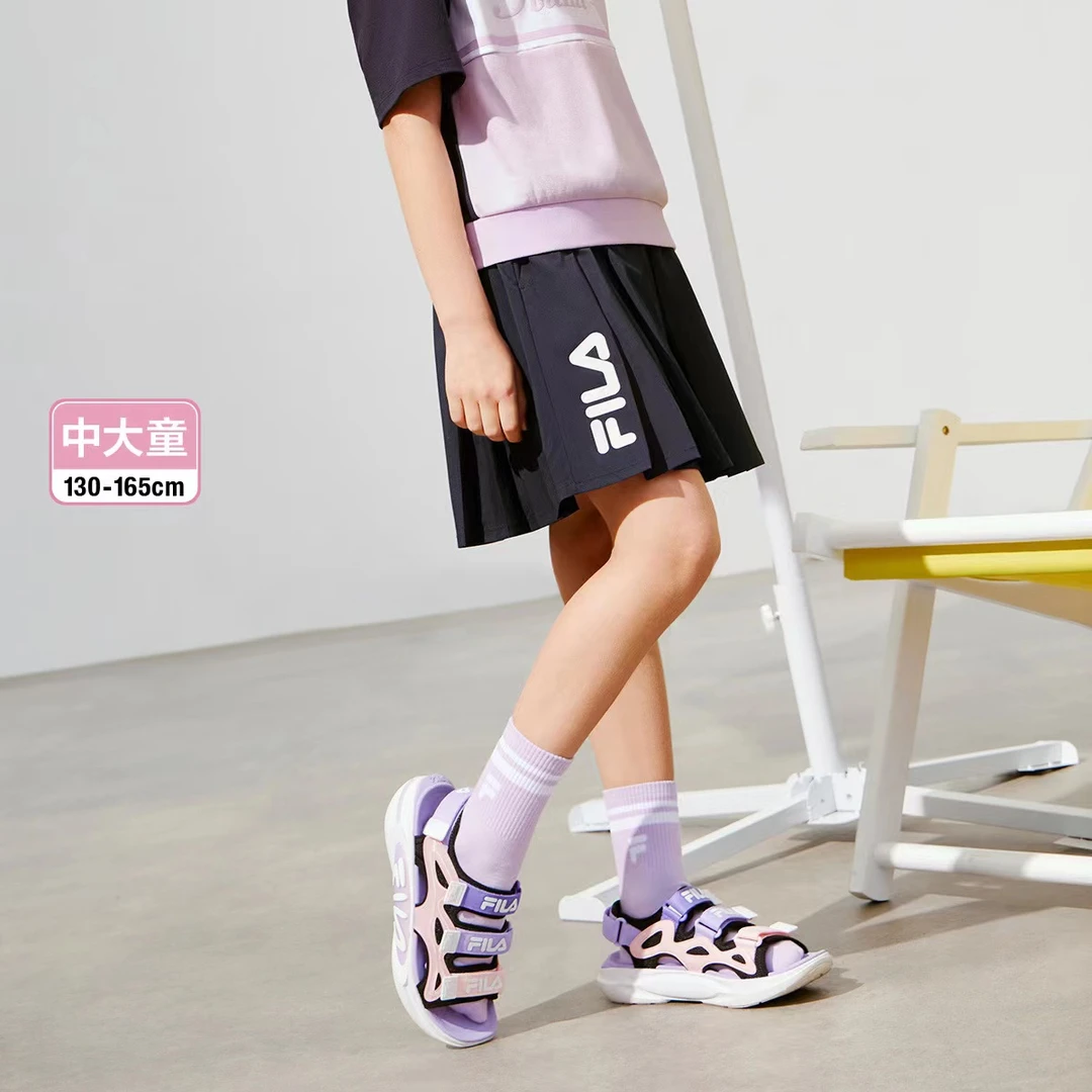 FILAKIDS斐乐儿童【经典荣耀】女大童时尚百褶梭织裤裙K12G421303