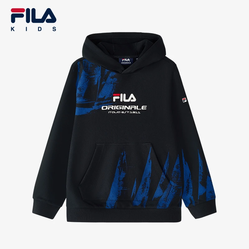 FILA斐乐儿童卫衣2025秋冬新款童装舒适亲肤连帽上衣K12B511201