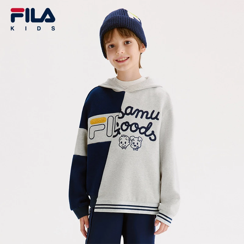 FILA斐乐儿童卫衣【原田治】2024冬季新款大童连帽上衣K12B444204