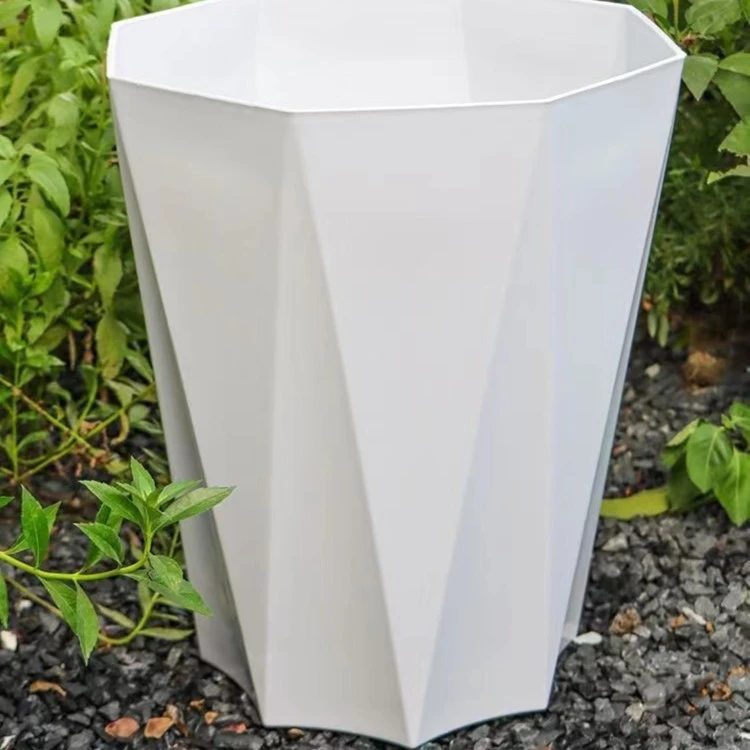 新款大型绿植天堂鸟落地客厅特大号7角边仿水泥树脂塑料大号花盆