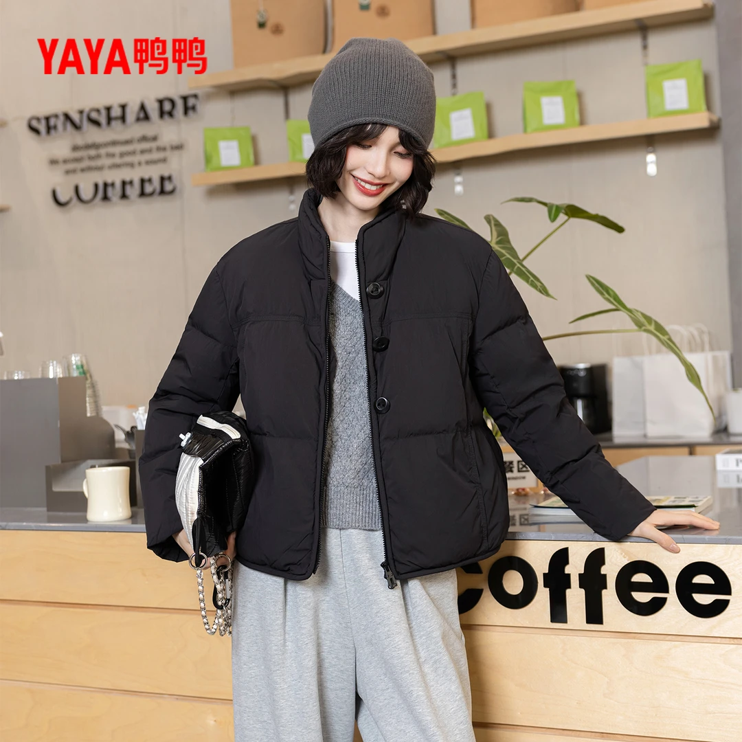 YAYA鸭鸭冬季时尚休闲百搭女士白鸭绒保暖潮流羽绒服YE4B615222N