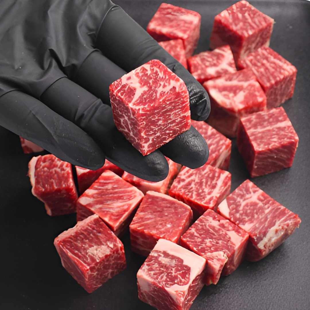 澳洲安格斯M3+级原切肩胛雪花牛肉粒烤肉1斤