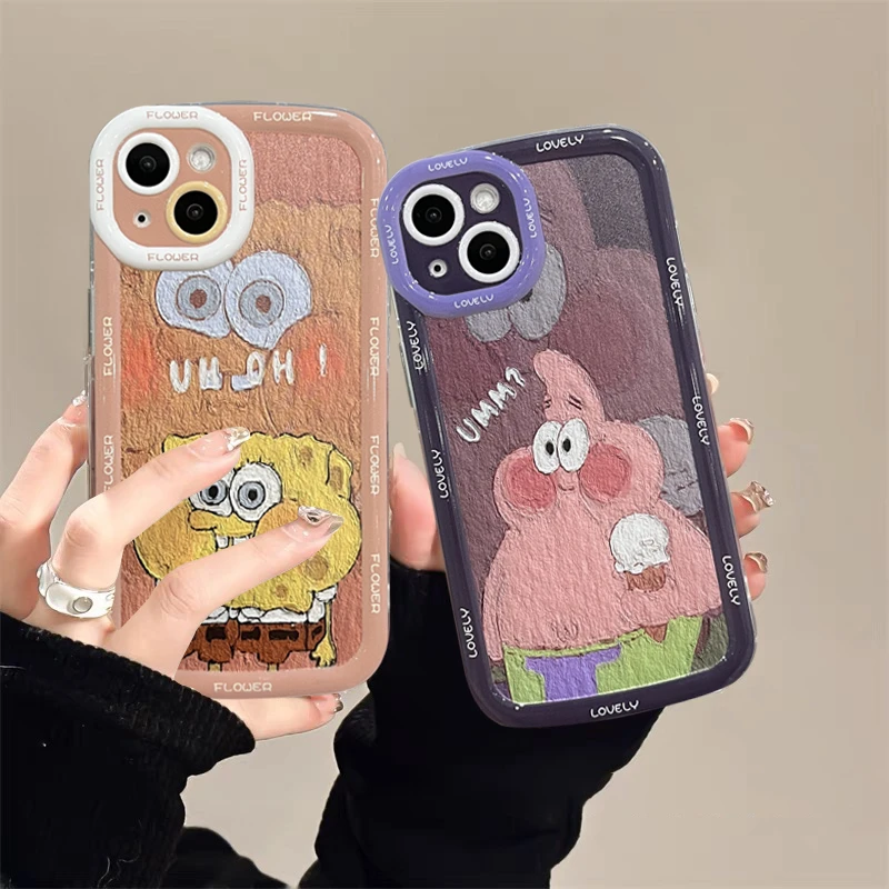 海绵宝宝适用苹果15/13/14/12/11手机壳套iphone华为oppo小米vivo