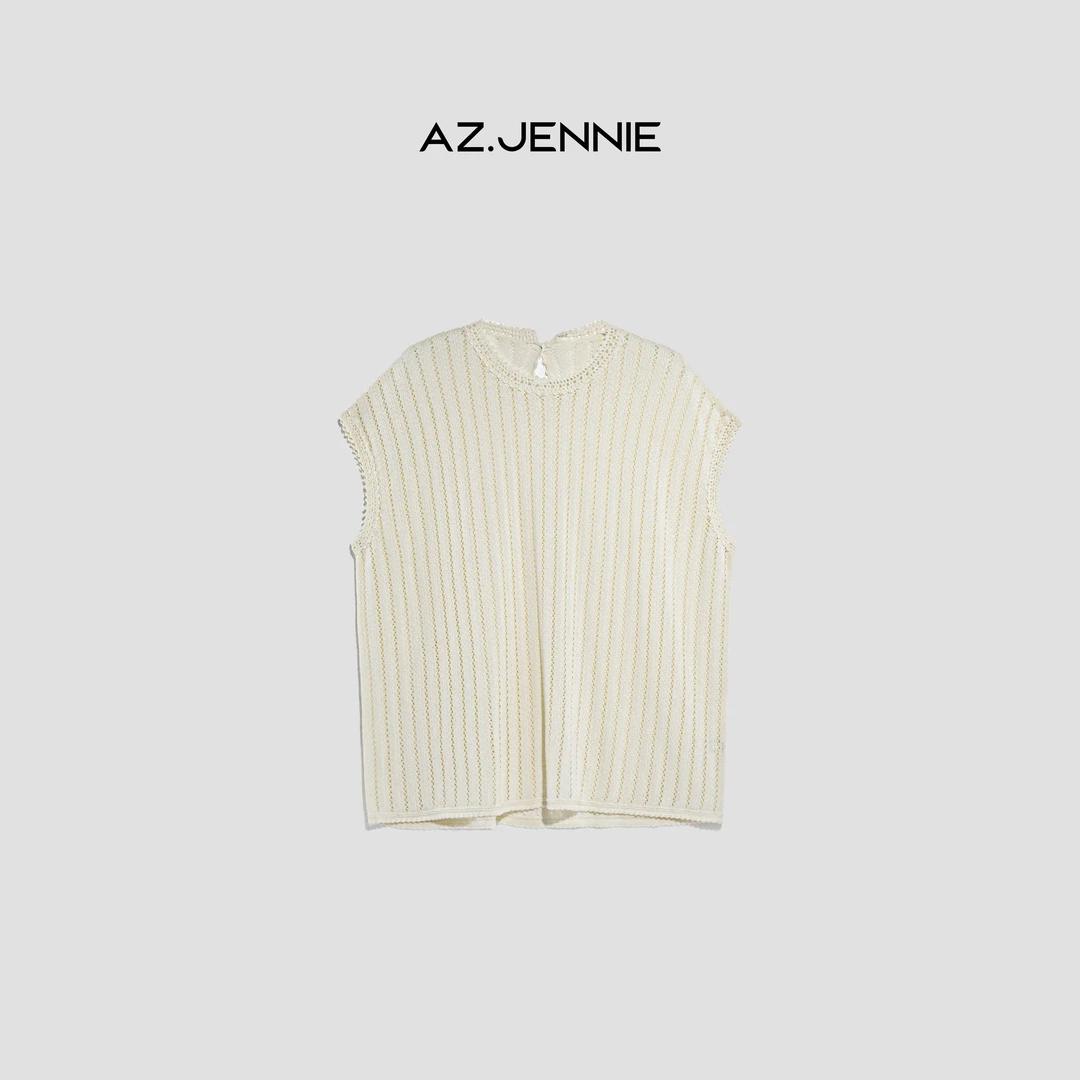 RUJING丨【织花镂空】100%高捻棉针织衫